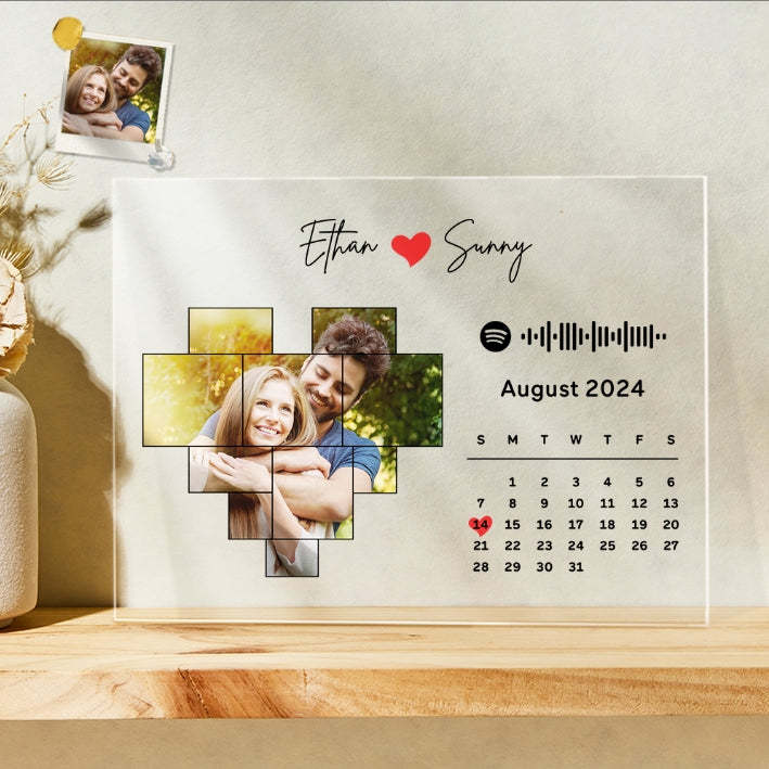 Aangepaste Muziek Plaquette Muziekcode Lied Decor Foto Decor Cadeau Voor Koppels - SokkenFoto