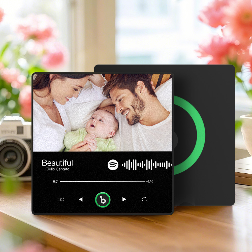 Aangepaste Muziekkoelkastmagneet Voor Vaderdag, Kleurrijk Framealbum, Koelkastmagneet, Muziekmuurfotosticker, Muziekbeweging Die Gespeeld Kan Worden, Cadeau - SokkenFoto