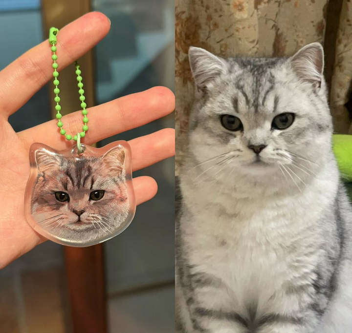 Aangepaste Foto Sleutelhangers Handgemaakte Krimpfolie Masker Dier Huisdier Cadeau Voor Dierenliefhebbers