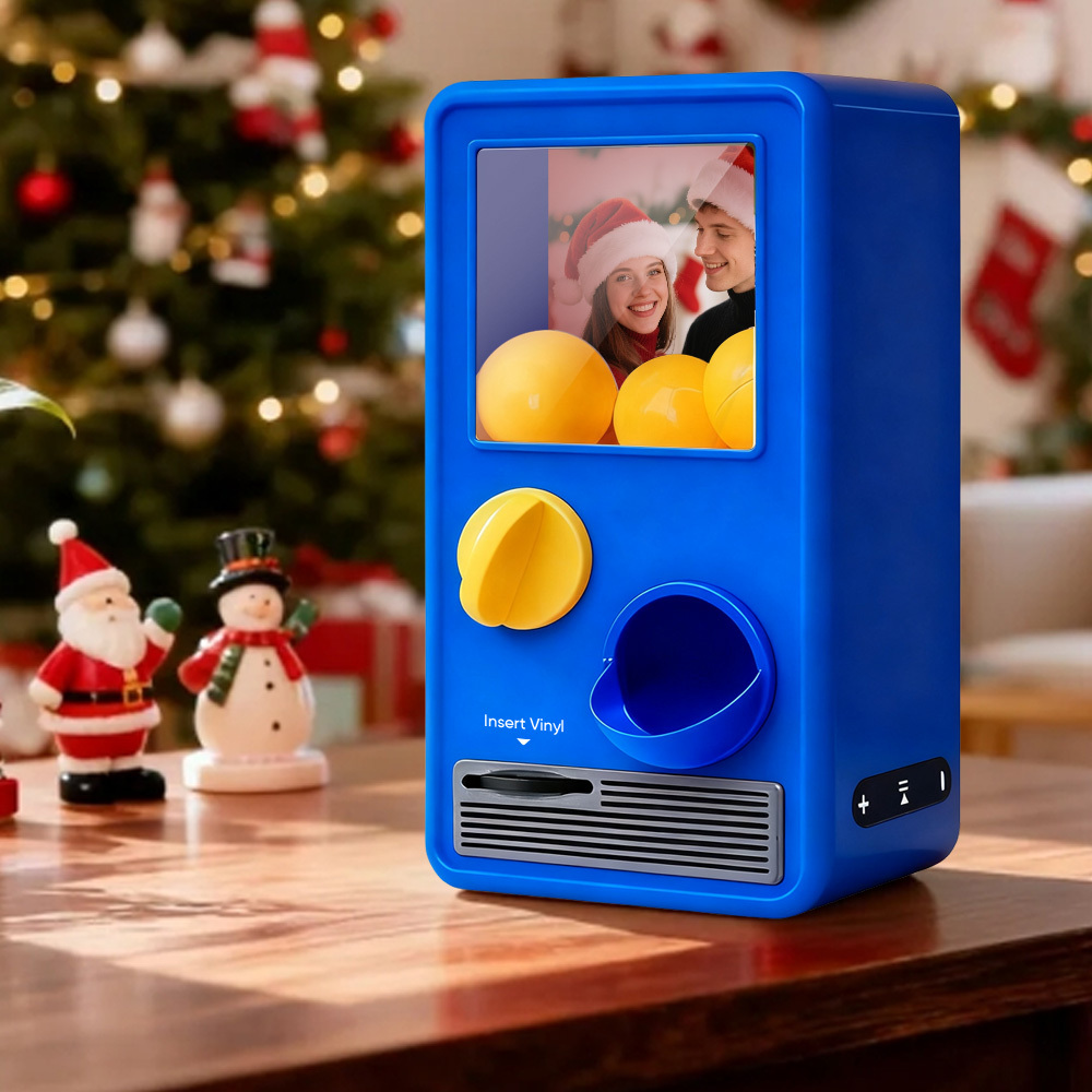 (pre-sale, Verzending Op 25/10) Gepersonaliseerde Muziek- En Fotomuziekgachaponmachine, Aangepaste Liedjesminiplatenbox, Retro Kerstcadeaus Voor Haar - SokkenFoto