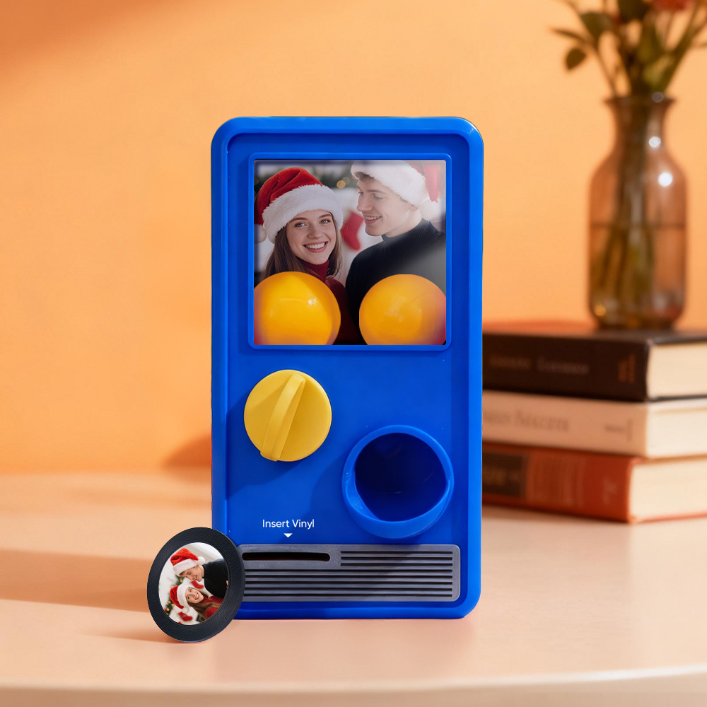 (pre-sale, Verzending Op 25/10) Gepersonaliseerde Muziek- En Fotomuziekgachaponmachine, Aangepaste Liedjesminiplatenbox, Retro Kerstcadeaus Voor Haar - SokkenFoto