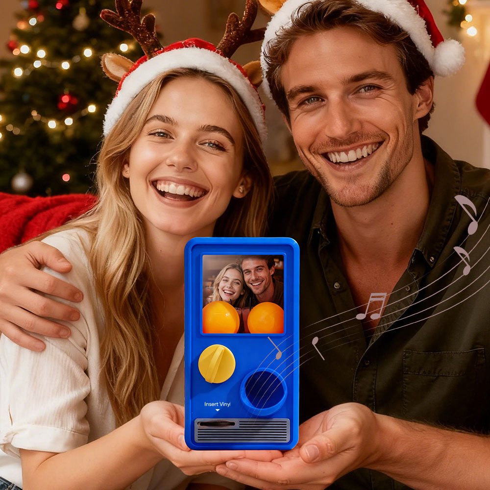(pre-sale, Verzending Op 25/10) Gepersonaliseerde Muziek- En Fotomuziekgachaponmachine, Aangepaste Liedjesminiplatenbox, Retro Kerstcadeaus Voor Haar - SokkenFoto