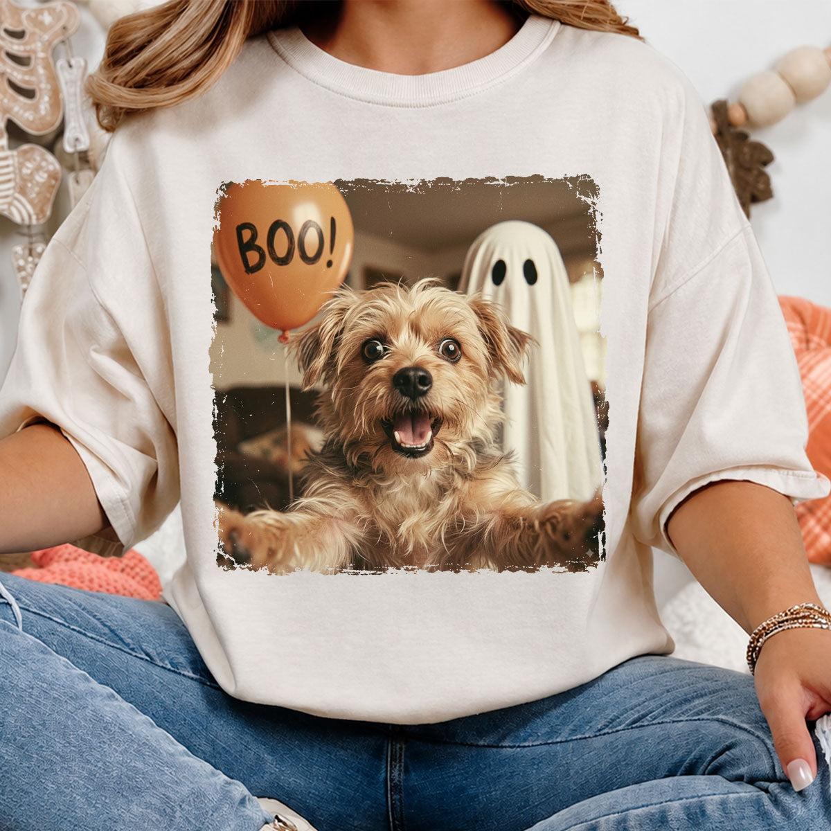 Gepersonaliseerde Halloween-shirt Met Foto Van Hond Of Kat - Trendy Vintage Griezelshirt Voor Huisdierliefhebbers - SokkenFoto