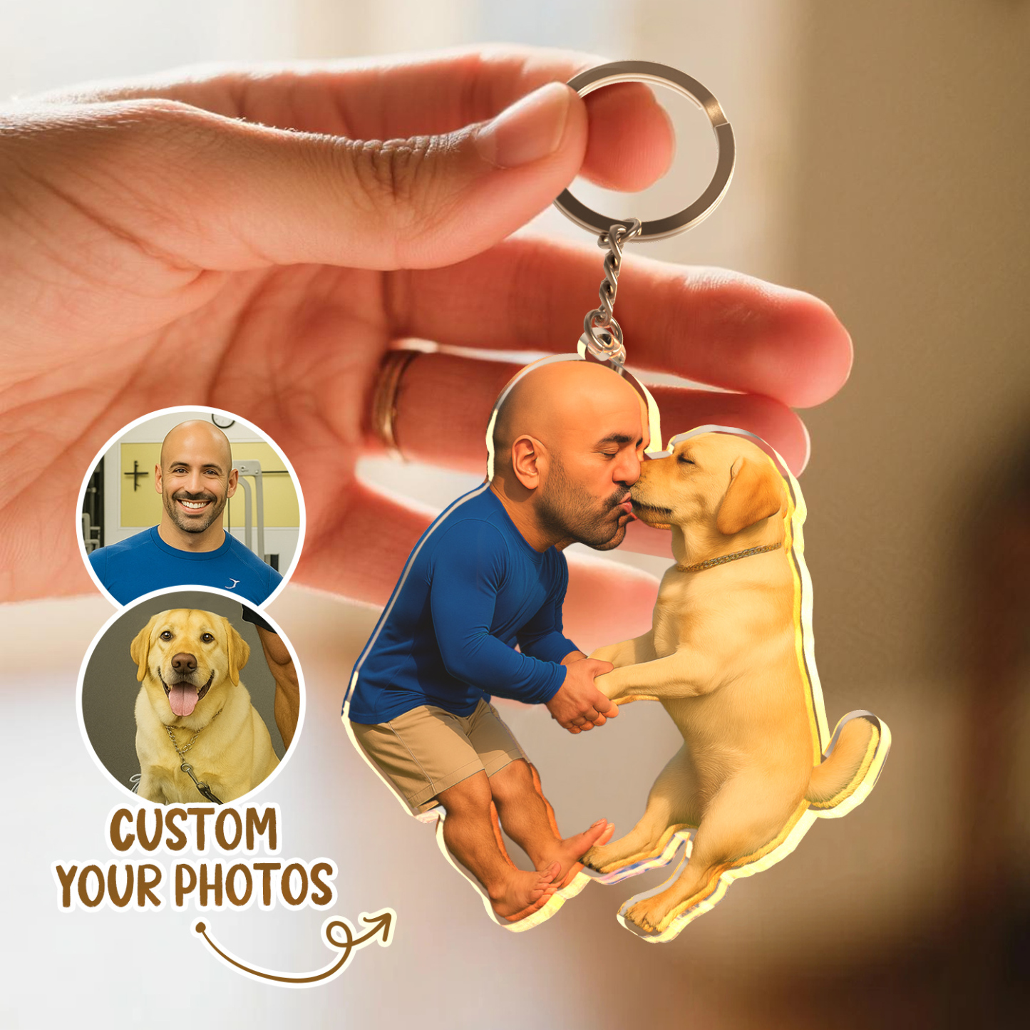 Gepersonaliseerde 'ik & Mijn Huisdier' Acryl Sleutelhanger - Grappig Persoonlijk Cadeau