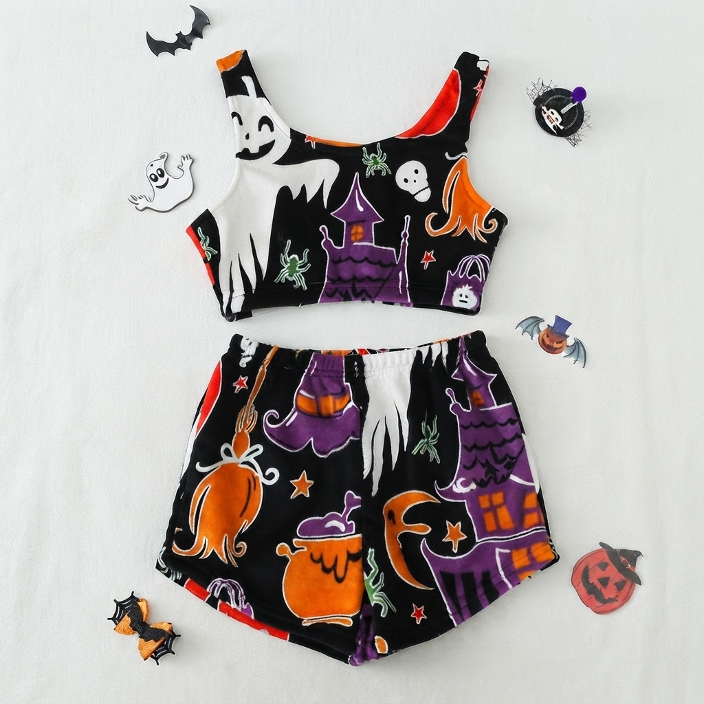 Halloween Loungewear Voor Dames, Glow-in-the-dark Flanellen Pyjamaset, Herfst/winter Fleece Comfortabele Huispak Pyjama's Voor Dames - SokkenFoto