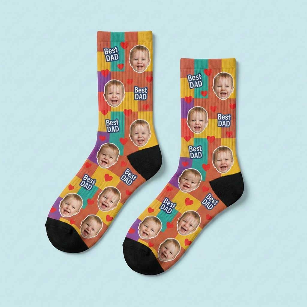 Sokken Met Gepersonaliseerde Foto - Het Perfecte Vaderdagcadeau Voor Papa