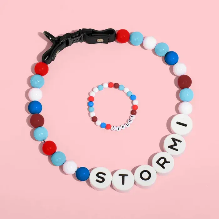 Gepersonaliseerde Huisdiernaamketting Met Gratis Bijpassende Armband