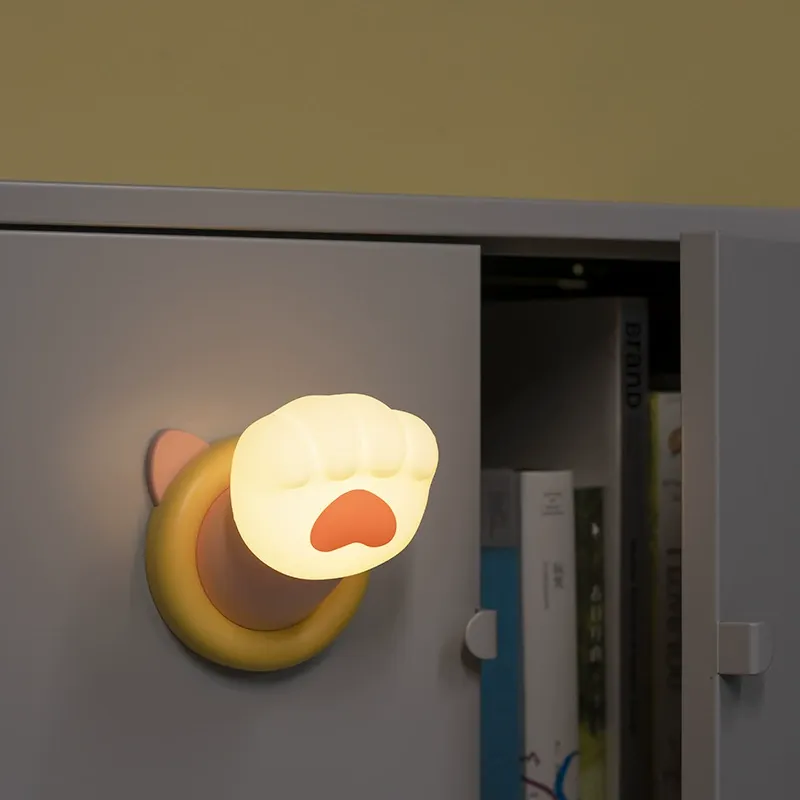 Siliconen Led-nachtlampje In Kattenpootvorm, 3 Instelbare Helderheidsniveaus, Warm En Praktisch Bureaulampje In Kattenpootvorm, Slaaplampje Voor De Slaapkamer
