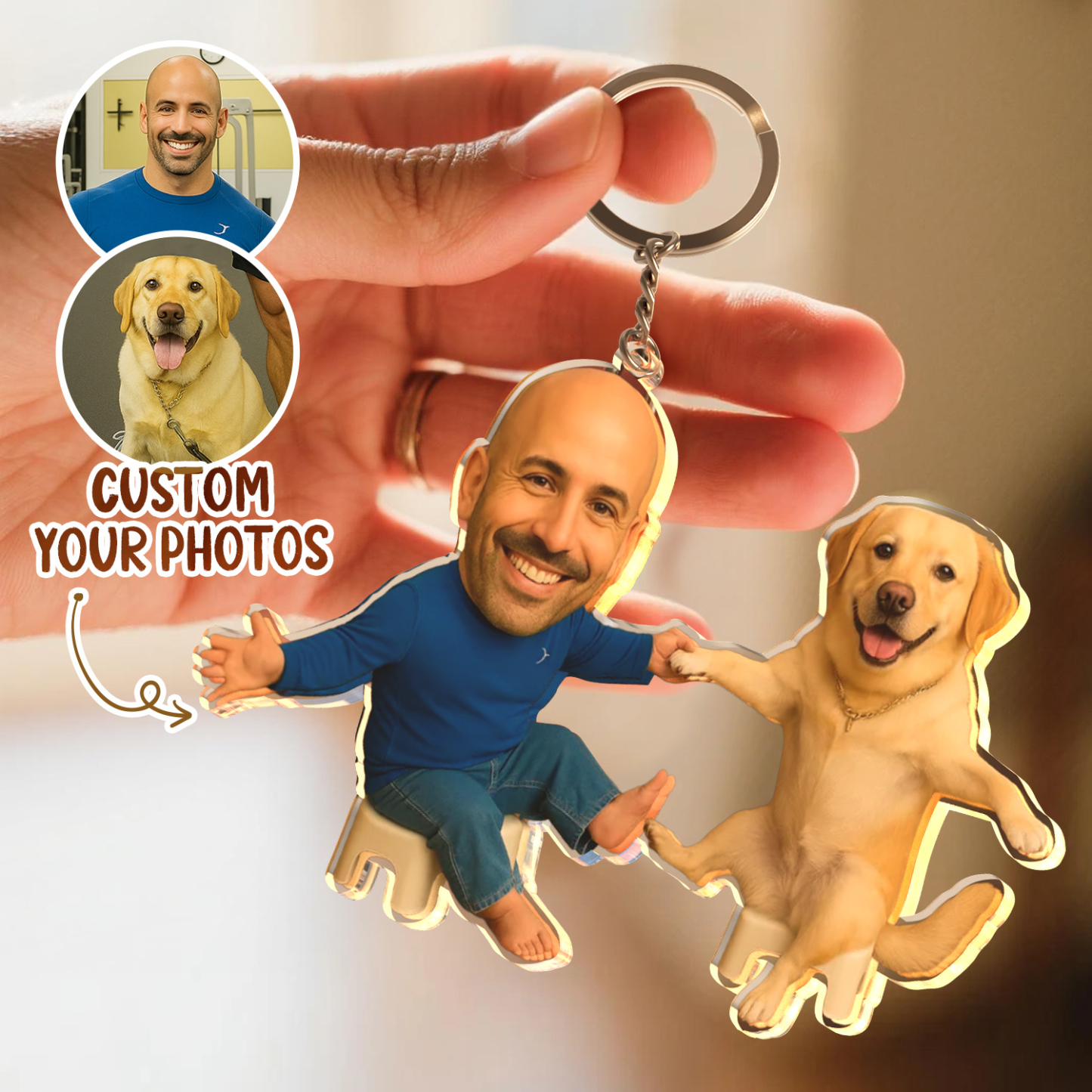 Gepersonaliseerde 'ik & Mijn Huisdier' Acryl Sleutelhanger - Grappig Persoonlijk Cadeau