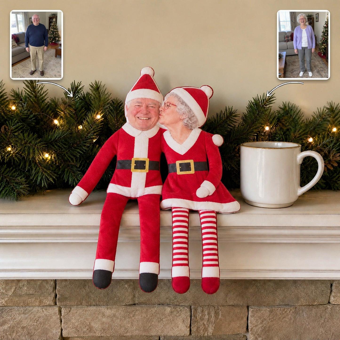 Aangepaste Grappige Huisdier Foto Kerst Pluche Pop Cadeaus Voor Dierenliefhebbers • My Merry Pup - Gepersonaliseerde Poseable Pluche Pop - SokkenFoto