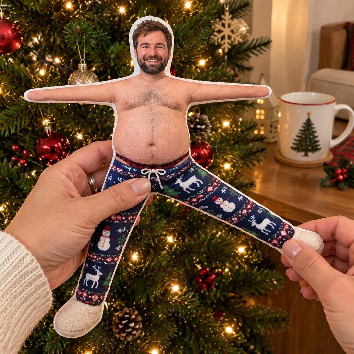 Aangepaste Grappige Huisdier Foto Kerst Pluche Pop Cadeaus Voor Dierenliefhebbers • My Merry Pup - Gepersonaliseerde Poseable Pluche Pop - SokkenFoto