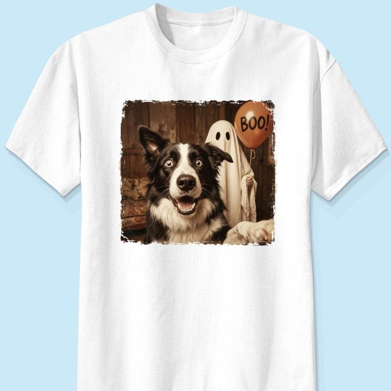 Gepersonaliseerde Halloween-shirt Met Foto Van Hond Of Kat - Trendy Vintage Griezelshirt Voor Huisdierliefhebbers - SokkenFoto
