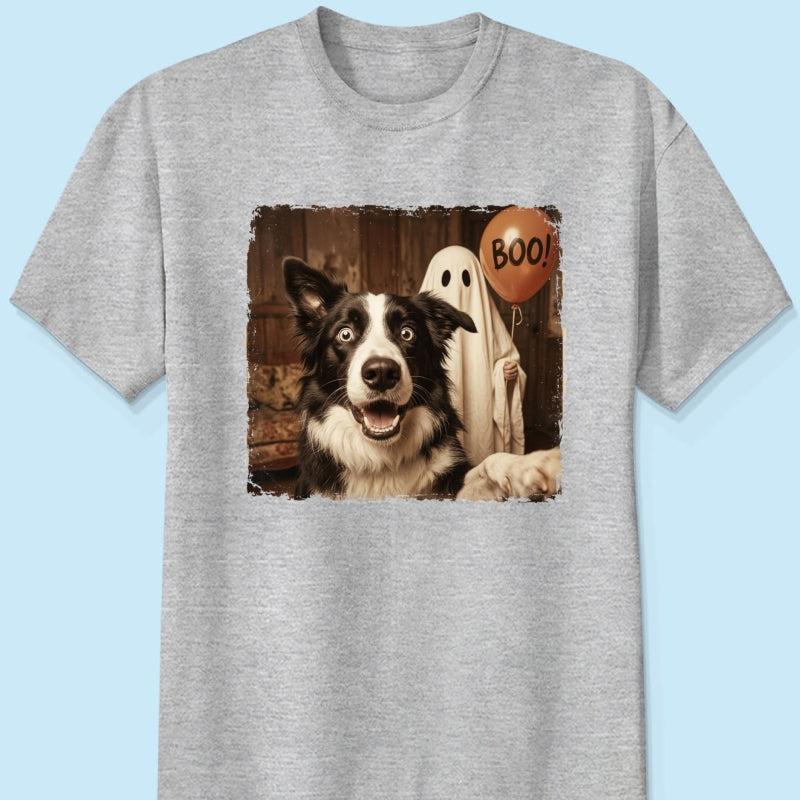Gepersonaliseerde Halloween-shirt Met Foto Van Hond Of Kat - Trendy Vintage Griezelshirt Voor Huisdierliefhebbers - SokkenFoto