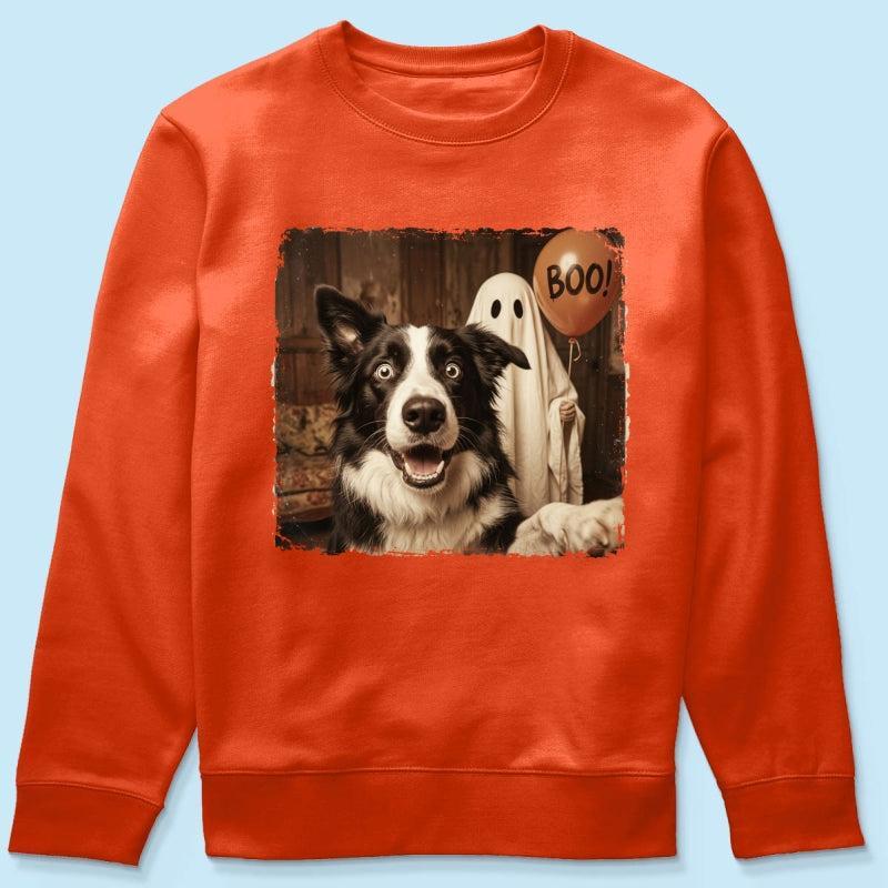 Gepersonaliseerde Halloween-shirt Met Foto Van Hond Of Kat - Trendy Vintage Griezelshirt Voor Huisdierliefhebbers - SokkenFoto