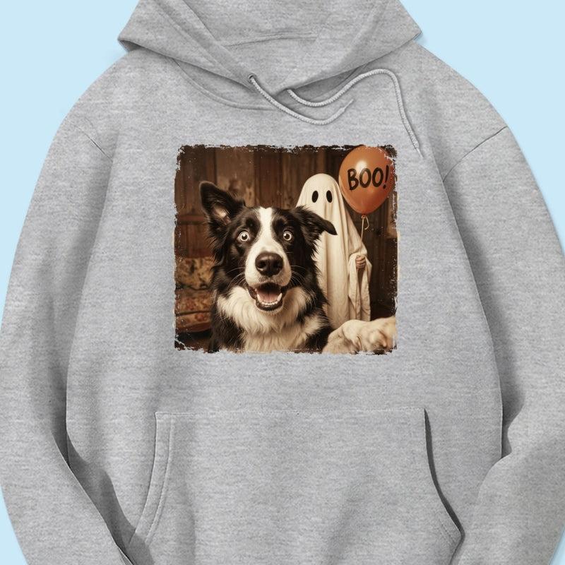 Gepersonaliseerde Halloween-shirt Met Foto Van Hond Of Kat - Trendy Vintage Griezelshirt Voor Huisdierliefhebbers - SokkenFoto