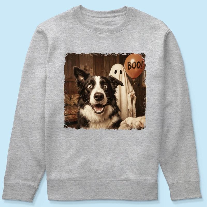 Gepersonaliseerde Halloween-shirt Met Foto Van Hond Of Kat - Trendy Vintage Griezelshirt Voor Huisdierliefhebbers - SokkenFoto
