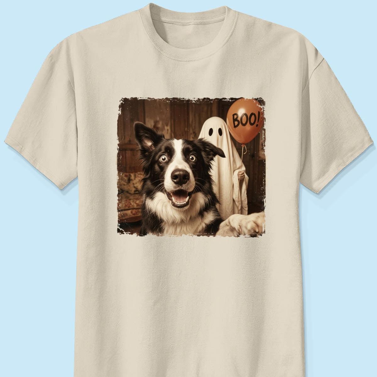 Gepersonaliseerde Halloween-shirt Met Foto Van Hond Of Kat - Trendy Vintage Griezelshirt Voor Huisdierliefhebbers - SokkenFoto