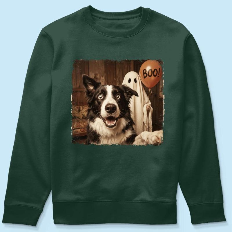 Gepersonaliseerde Halloween-shirt Met Foto Van Hond Of Kat - Trendy Vintage Griezelshirt Voor Huisdierliefhebbers - SokkenFoto