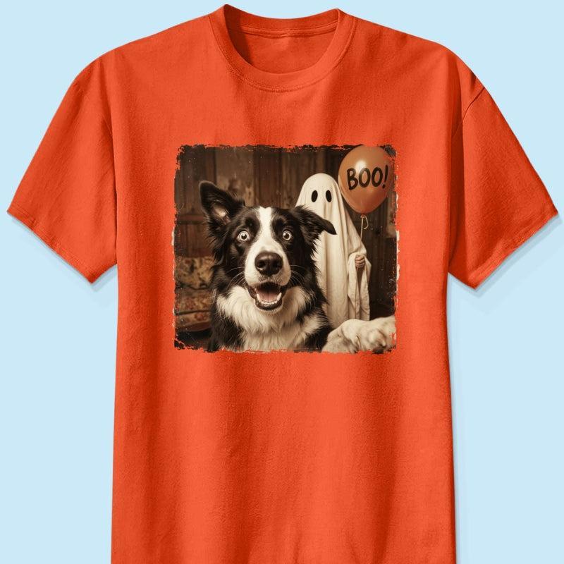 Gepersonaliseerde Halloween-shirt Met Foto Van Hond Of Kat - Trendy Vintage Griezelshirt Voor Huisdierliefhebbers - SokkenFoto