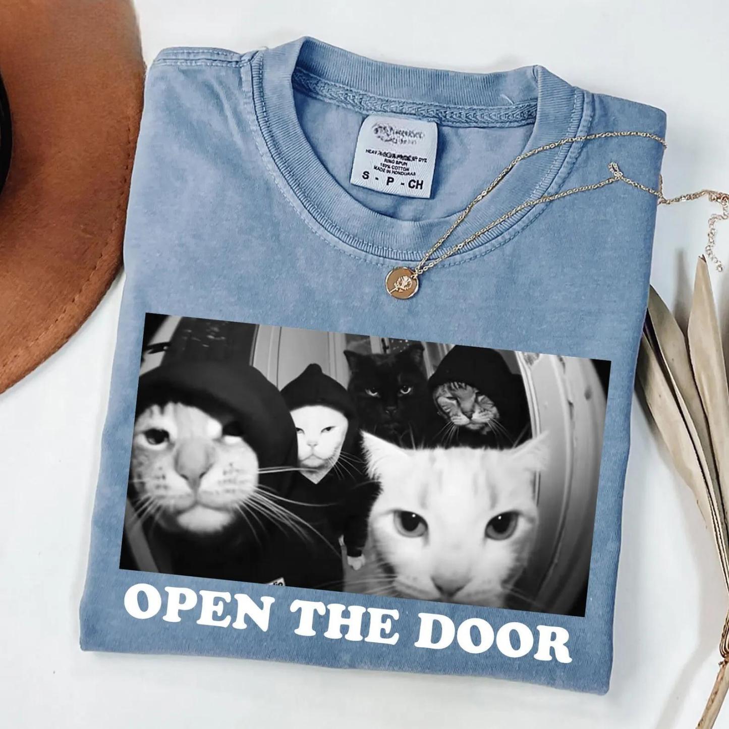 Grappig T-shirt Met Kattenmeme In Comfortabele Kleuren: Sarcastisch T-shirt Met Kattenmeme - SokkenFoto