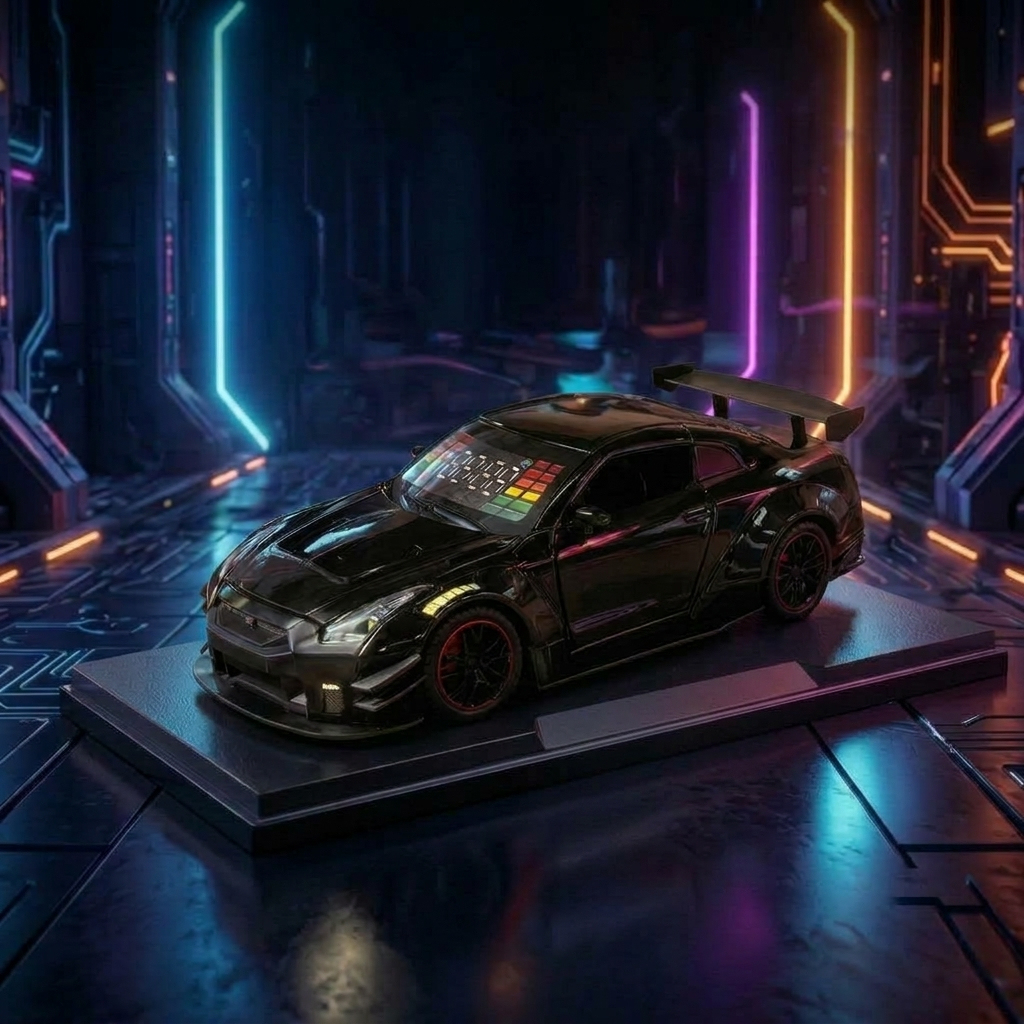Hypercar Alarm Clock with Engine Sound, Exhaust Effect & LED Lights Collectibles and Decor Gift