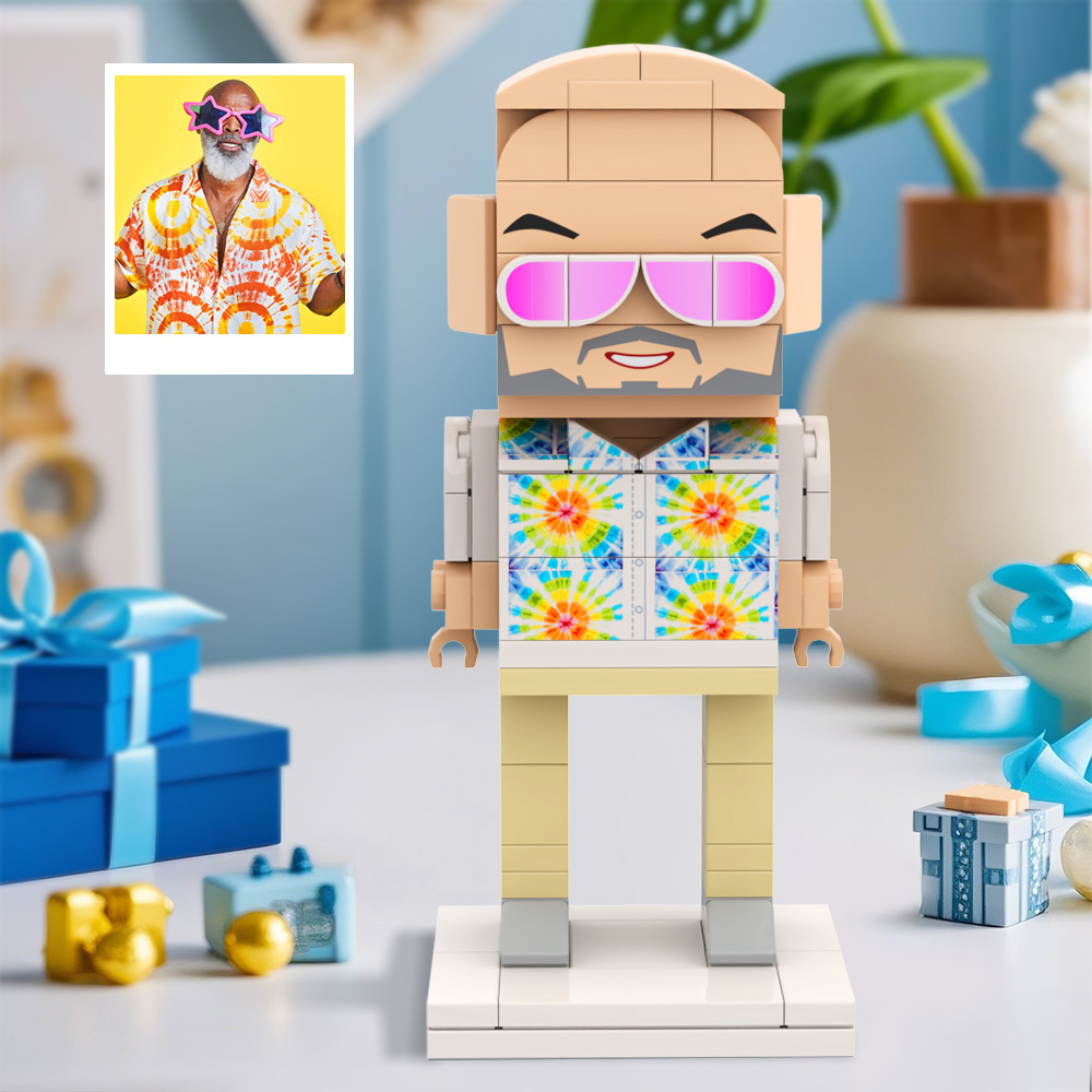 Custom Brick Figures for Dad Special Father's Day Gift - Get Photo Blanket