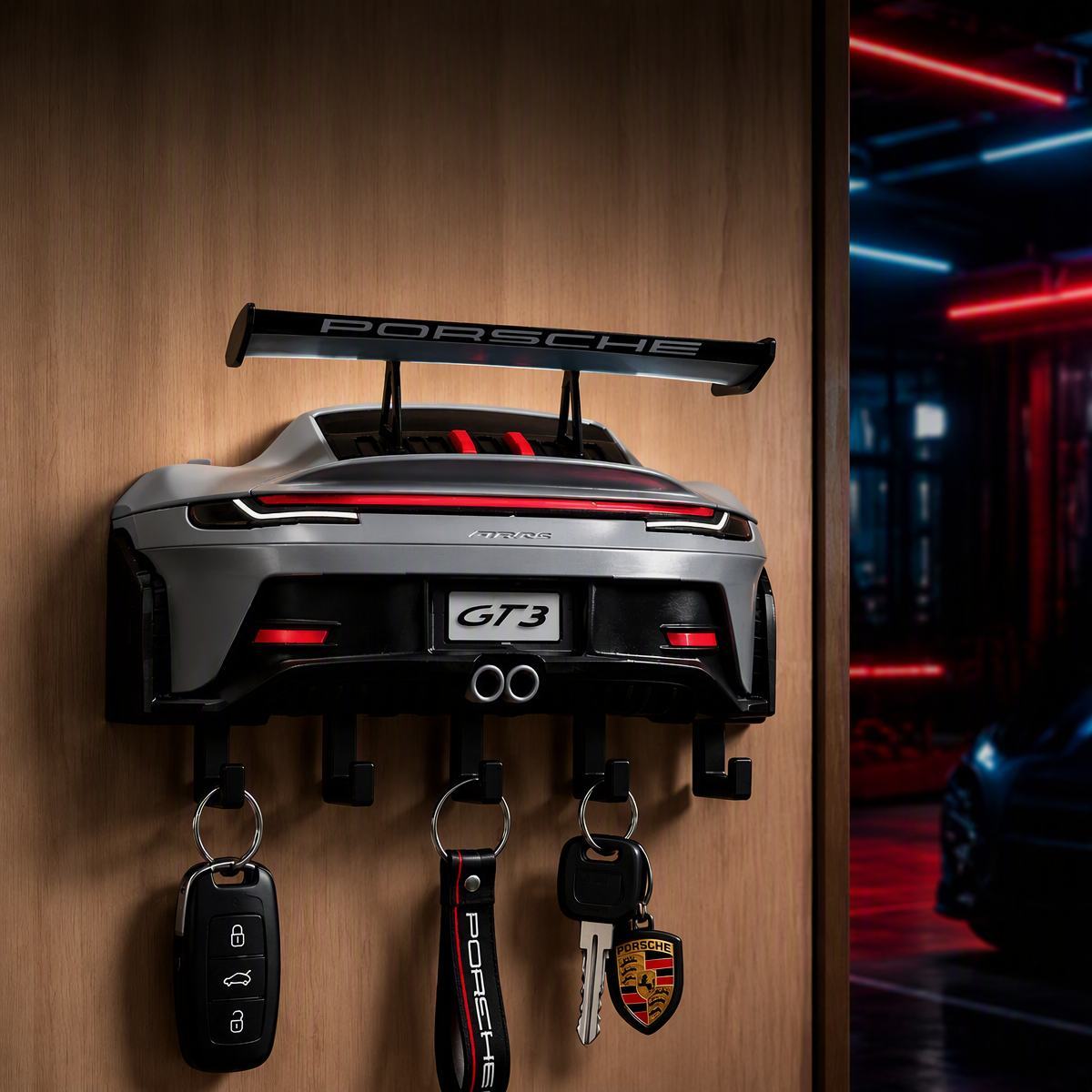Racing Style Rear Wing Key Holder – Premium Sports Car Themed Gift for Men, Holiday Decor & Entryway Key Organizer