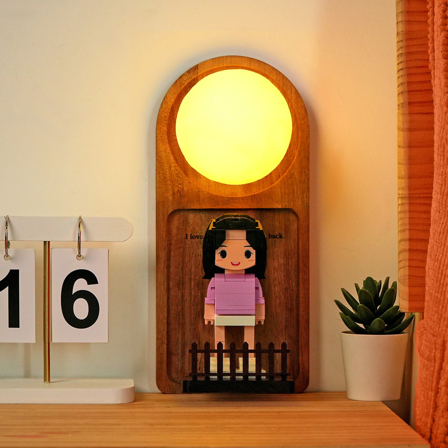 Custom Name & Photo Brick Figure Night Light Personalized Family Night Light Best Gift - Get Photo Blanket