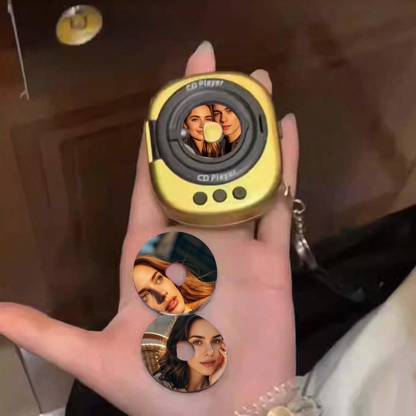 Custom Music CD Record Player Keychain Photo Keychain With Interchangeable Discs - Get Photo Blanket