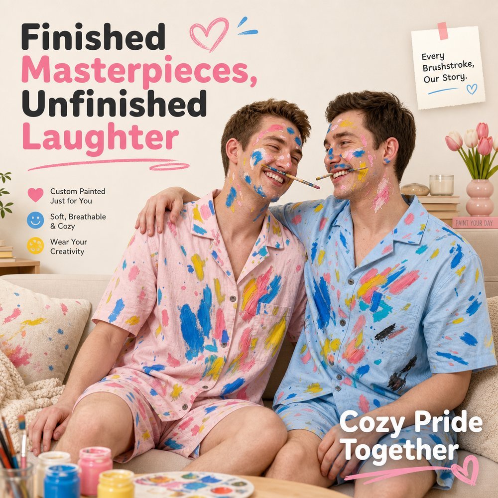 DIY Color Doodling Pajama Shirts for Couples | Matching PJ Shirts for Men, Color Your Own Boyfriend Pajamas - Get Photo Blanket