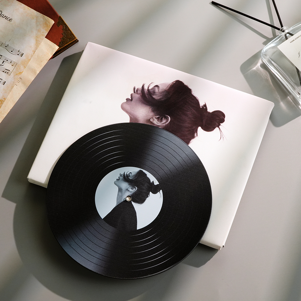 Personalized Vinyl Record Wall Art with Photo & Song Wedding Anniversa