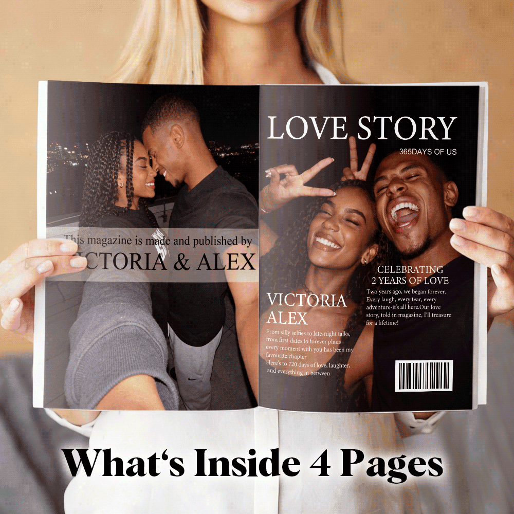 Personalized LOVE STORY Magazine for Couples on Valentine's Day