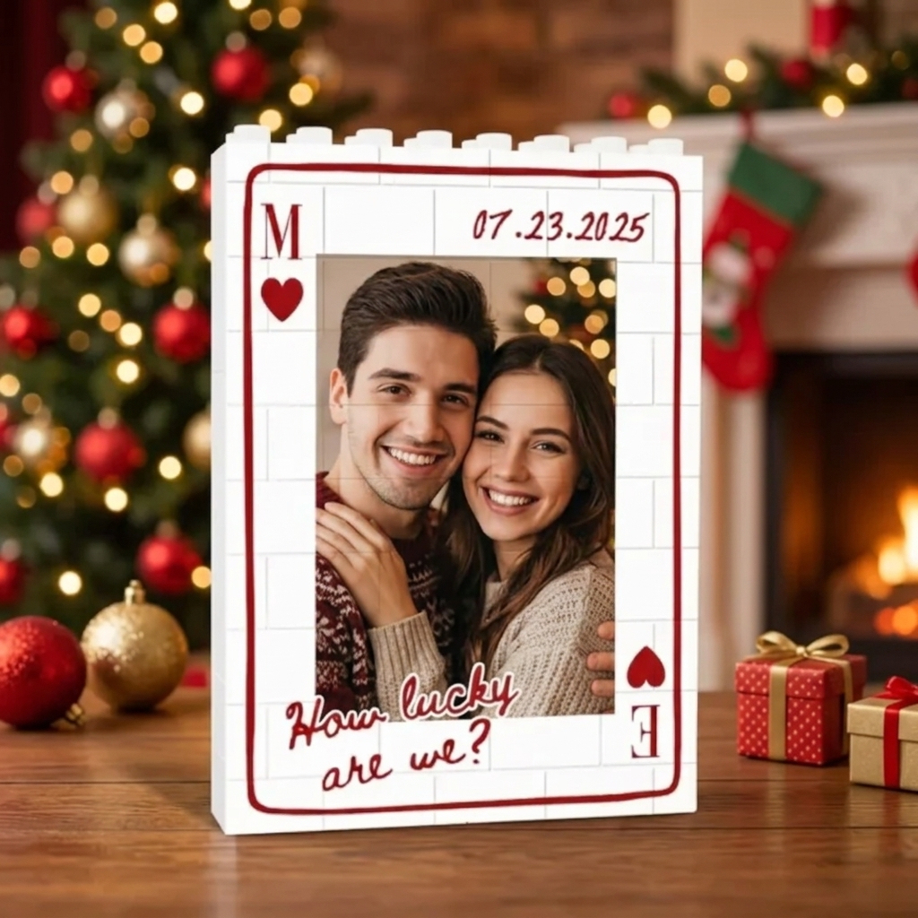 Custom Photo Brick Puzzle Frame - Personalized Christmas Gift for Couples & Family
