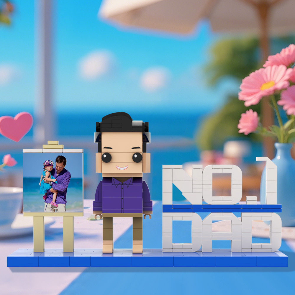Gift for Dad Custom Brick Figures Perfect Gift Happy Father's Day - Get Photo Blanket