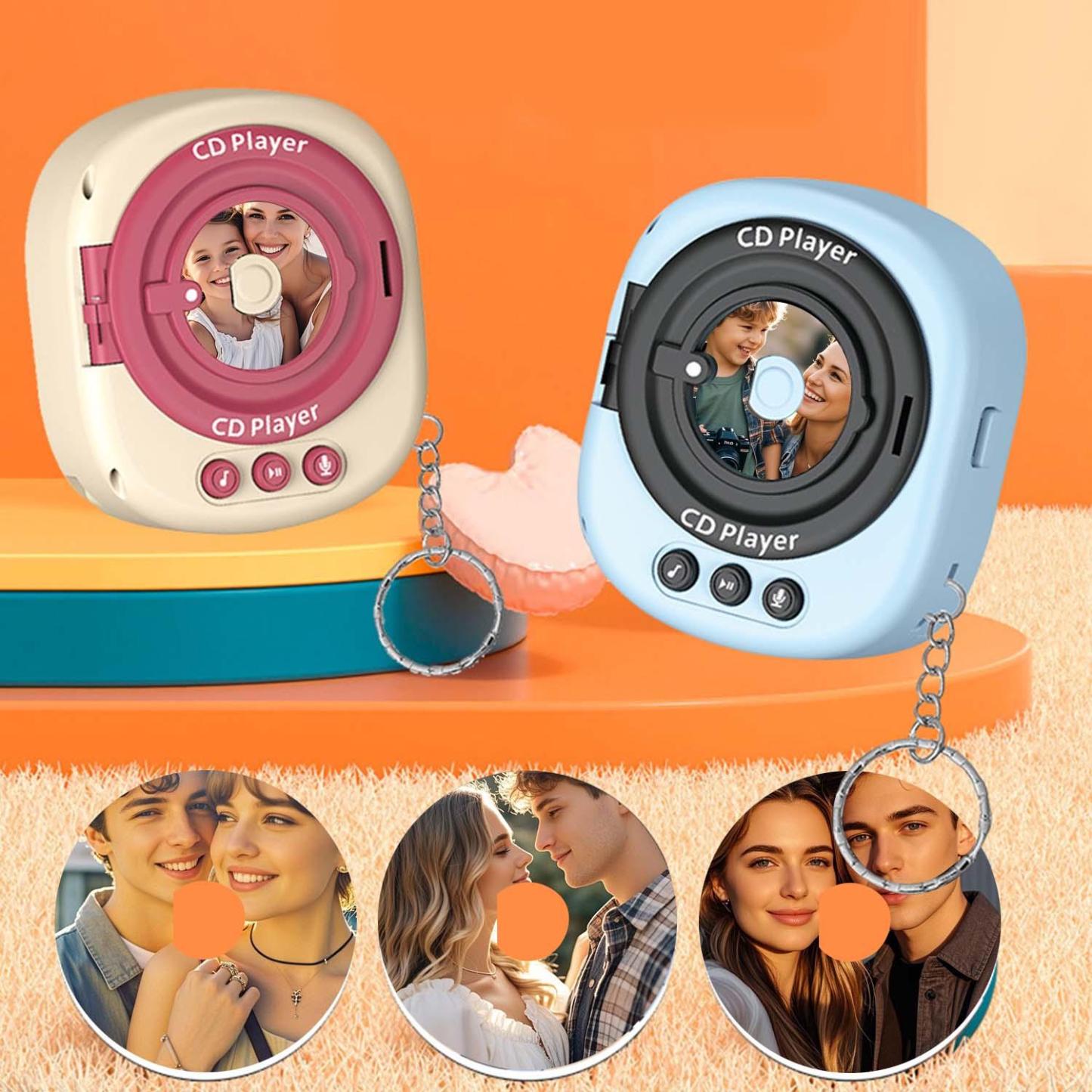 Custom Music CD Record Player Keychain Photo Keychain With Interchangeable Discs - Get Photo Blanket
