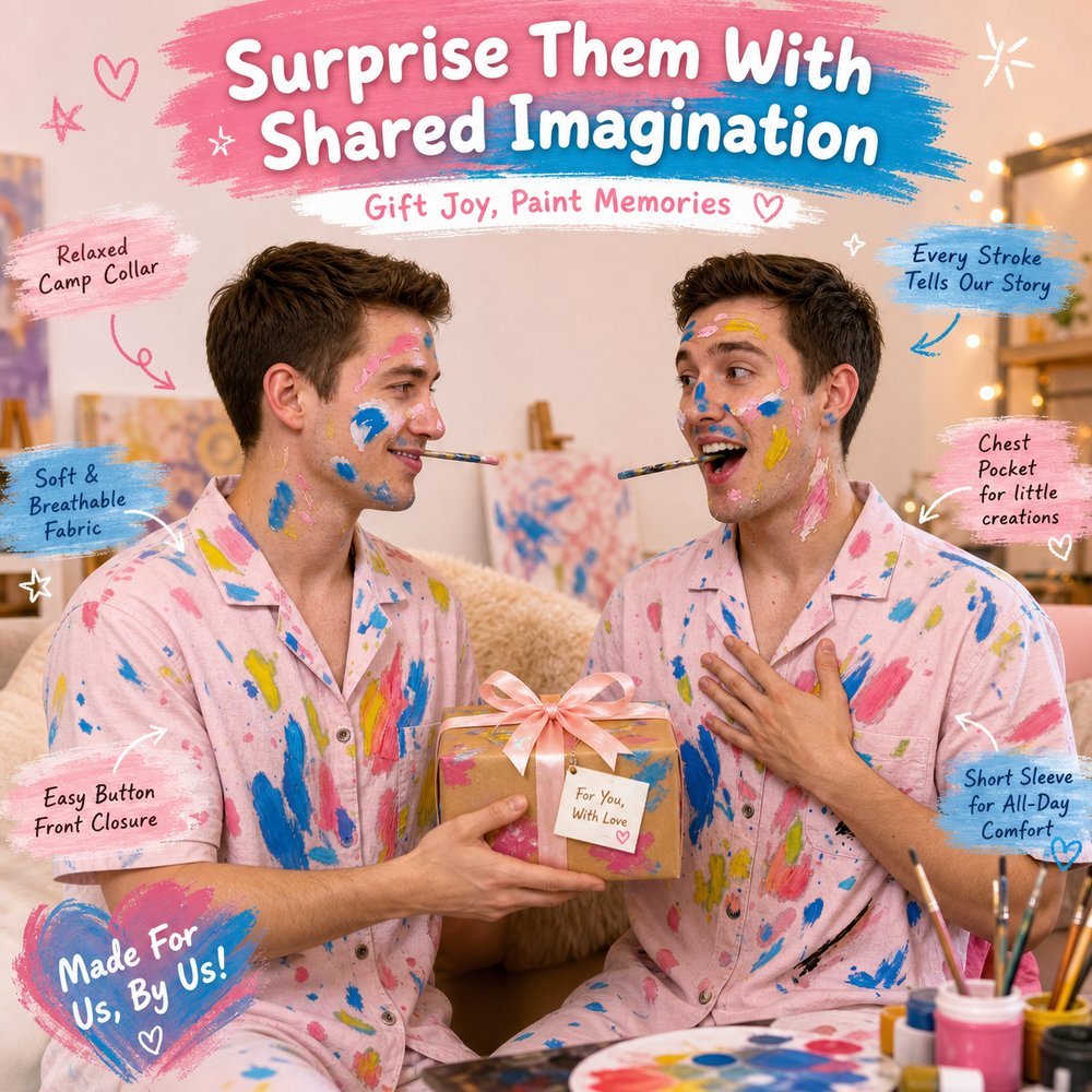 DIY Color Doodling Pajama Shirts for Couples | Matching PJ Shirts for Men, Color Your Own Boyfriend Pajamas - Get Photo Blanket