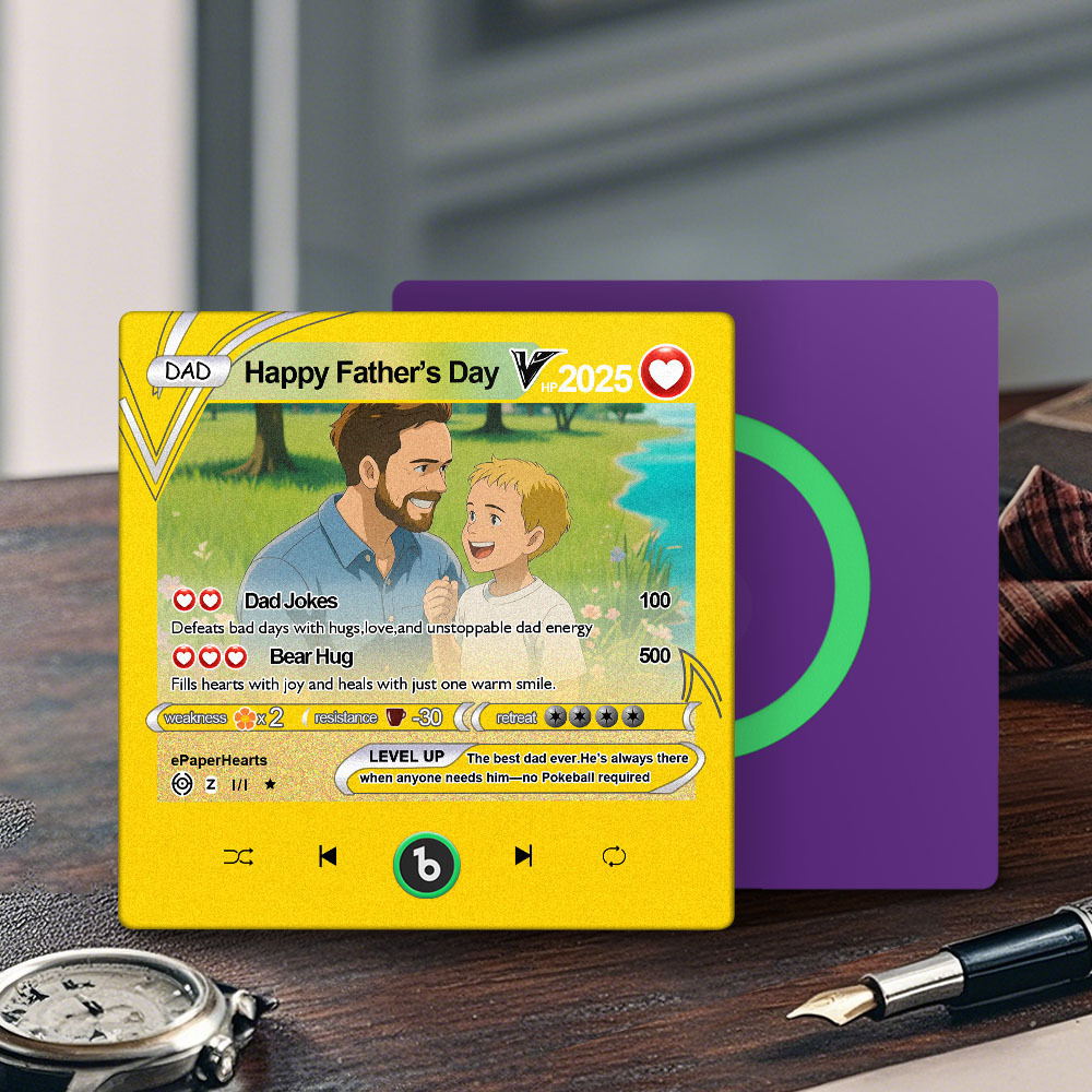 Custom Photo Music Fridge Magnet Poke Card Style FridgeBeats Personalized Song Magnet Father's Day Gift for Dad - Get Photo Blanket