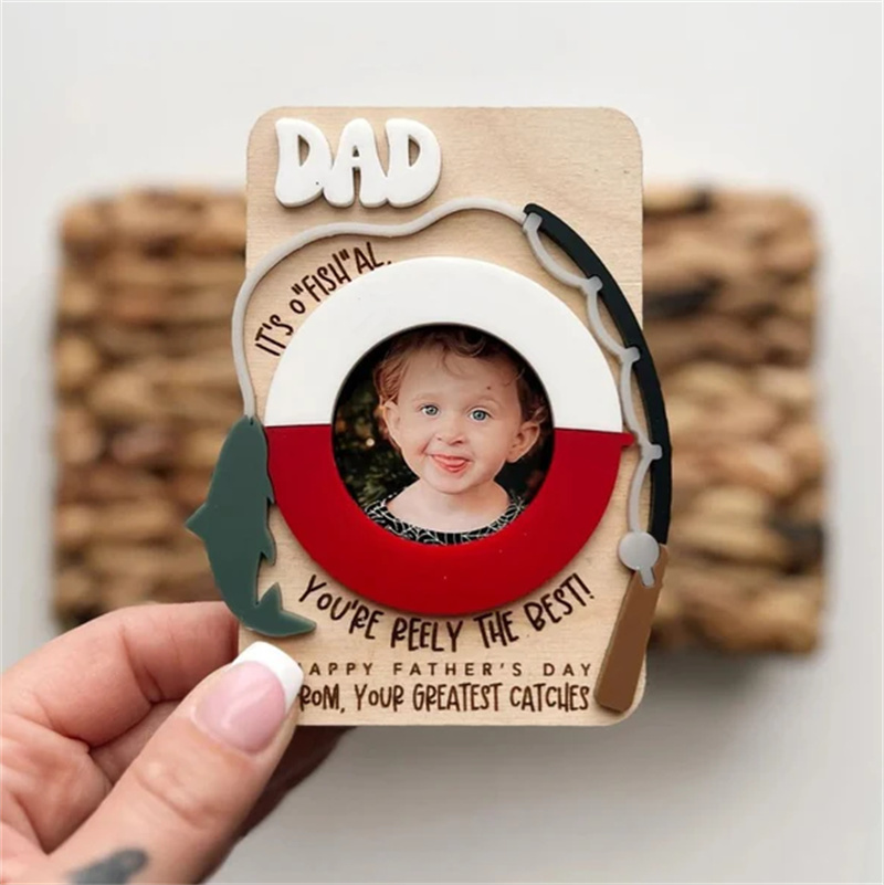 Father's Day Fridge Photo Magnet | Father's Day Gift | Gift for Dad | Gift for Grandpa | Photo Frame | Photo Magnet | Personalized Gift