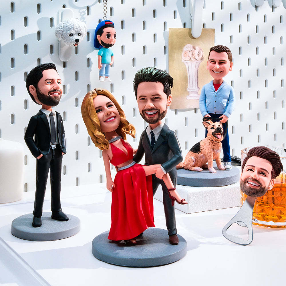 Featured Customization Photo Keychain/Refrigerator Magnet/Bottle Opener/Bobblehead Gift For Him - Get Photo Blanket