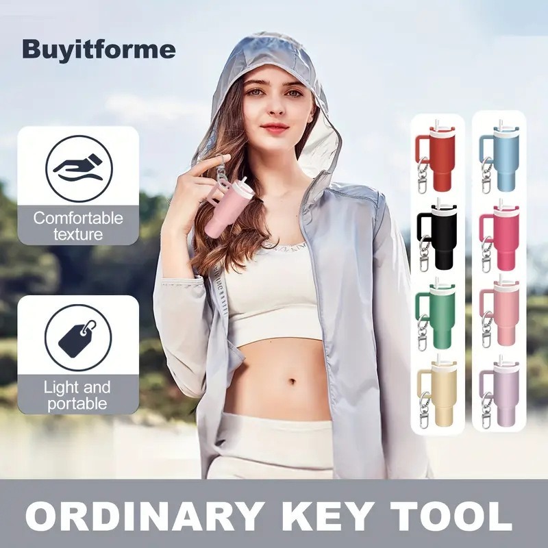 Mini Tumbler Keychain with Detachable Lipstick and Lip Gloss Storage