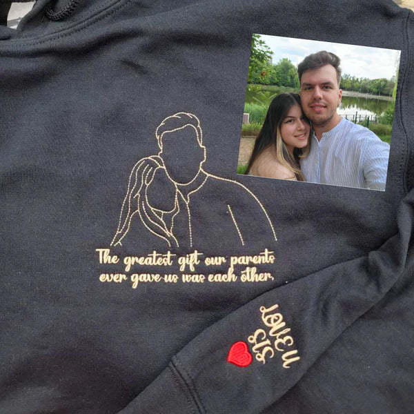Custom Embroidered Sweatshirt – Personalized Sexy Portrait Gift for Him