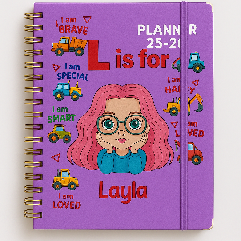 Custom Cartoon Character A5 Spiral Journal Notebook with Name of Dreams Custom Name Back to School Gift for Kid - Get Photo Blanket