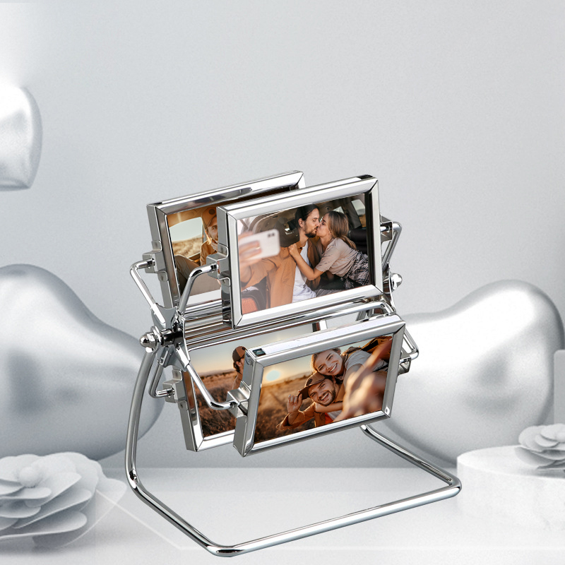 Custom  Rotating Photo Frame Personalized Photo Desktop Photo Reel Photo Box Christmas Gifts