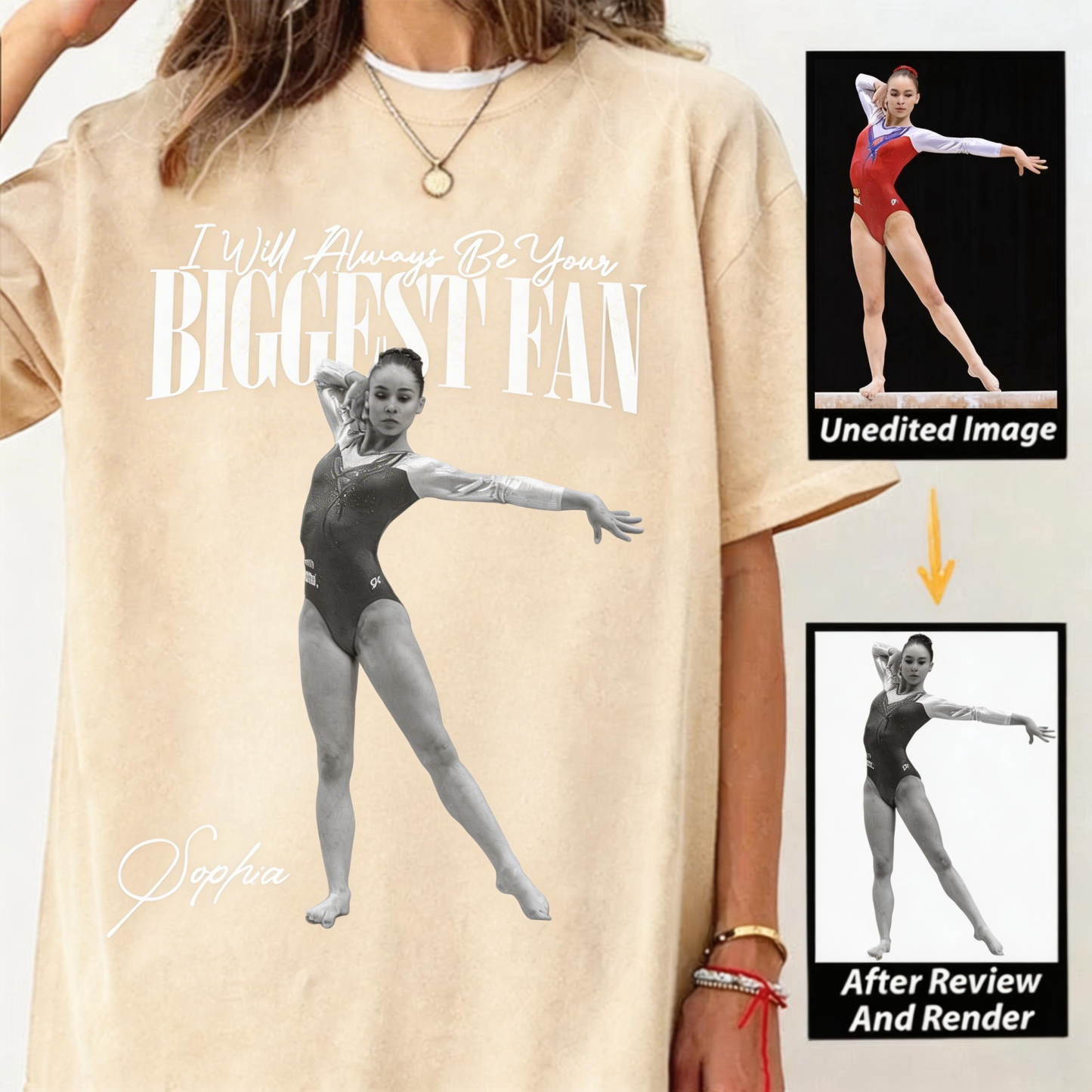 "I'll Always Be Your Biggest Fan" Custom Photo T Fun T-shirt For Funs