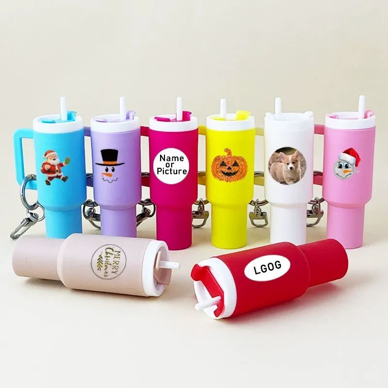 Mini Tumbler Keychain with Detachable Lipstick and Lip Gloss Storage