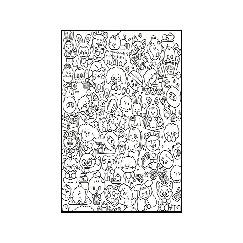 DIY Coloring Rug for Kids & Adults – Washable Velvet Floor Mat with Colorable Line Art, Personalized Interactive Play Rug, Creative Birthday Gift