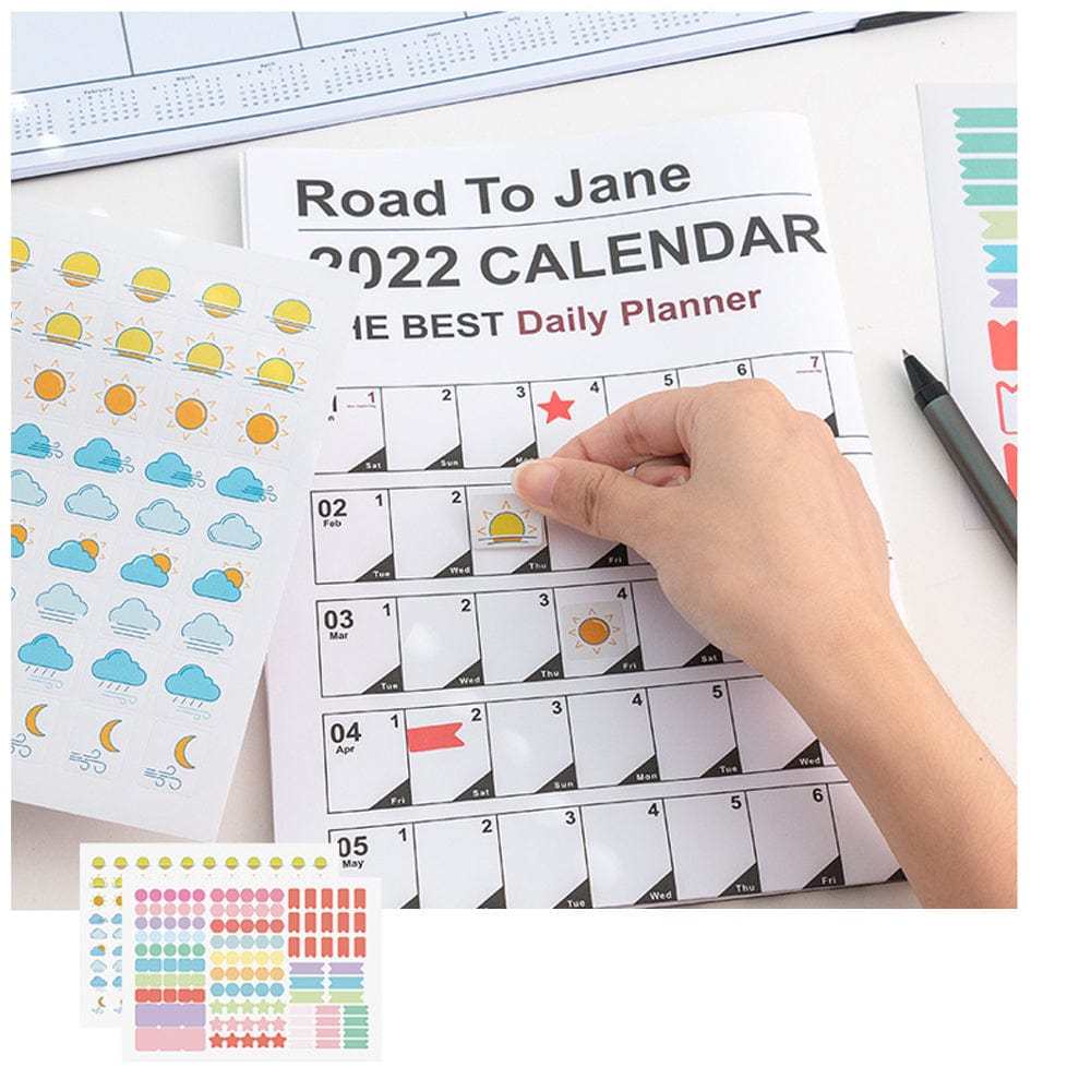 2022 Full Year Calendar Poster Wall Calendar Chart Daily Schedule Table Planner Calendar Gifts - Giftlab