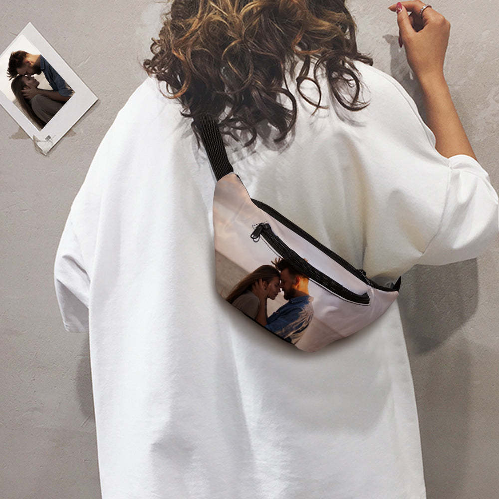 Graduation Gift Photo Waist Bag Personlized Picture Sports Bag Custom Full Print Pack - Get Photo Blanket