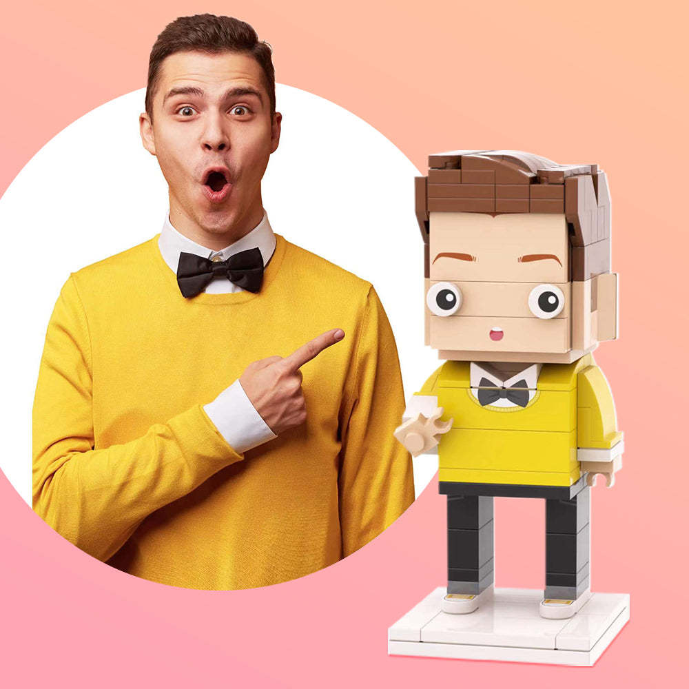 Full Body Customizable 1 Person Custom BrickHeadz Small Particle Block Toy Funny Boy - Get Photo Blanket