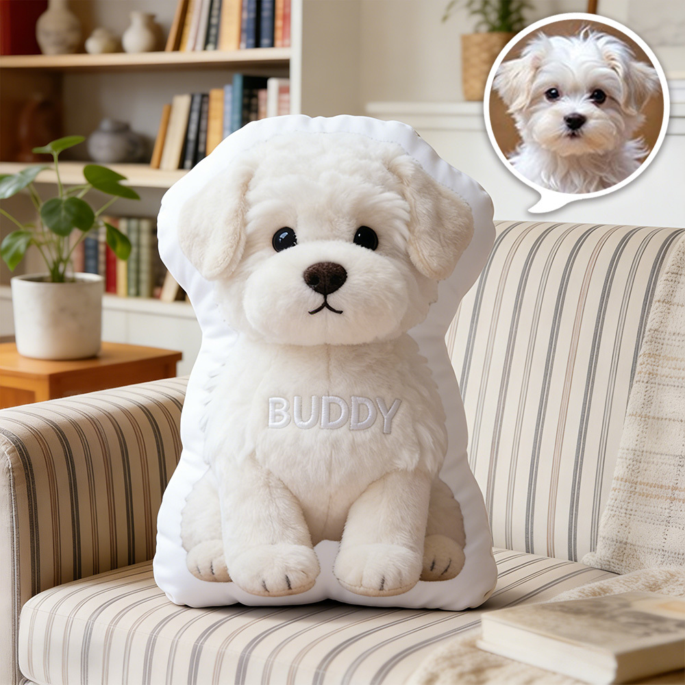 Personalized pet photo plush pillow